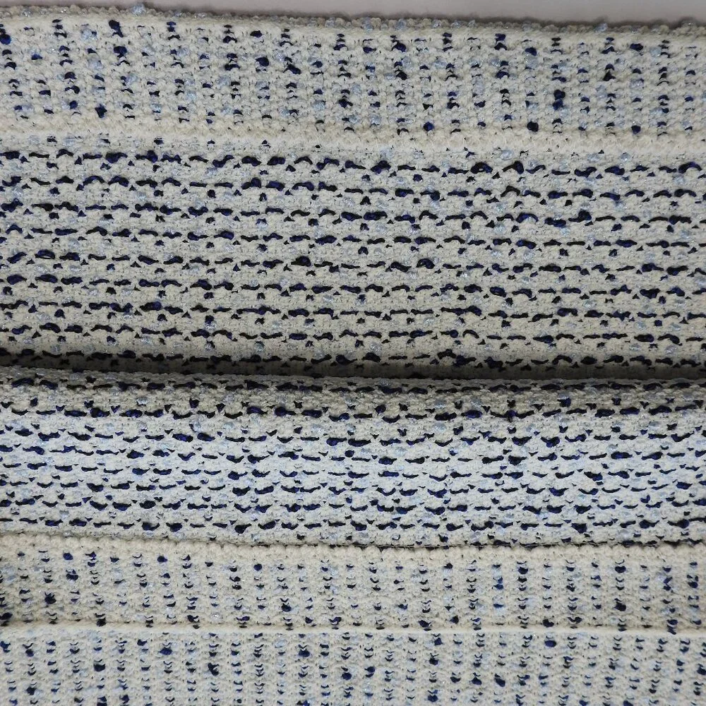 Vintage St John Collection Tweed Suit Sz 4 Made USA Navy White Black Accent - Picture 10 of 16